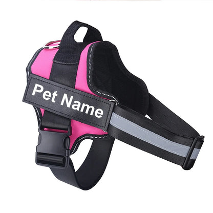Dog Harness NO PULL Reflective Breathable Adjustable Pet Harness Vest with ID Custom Patch O