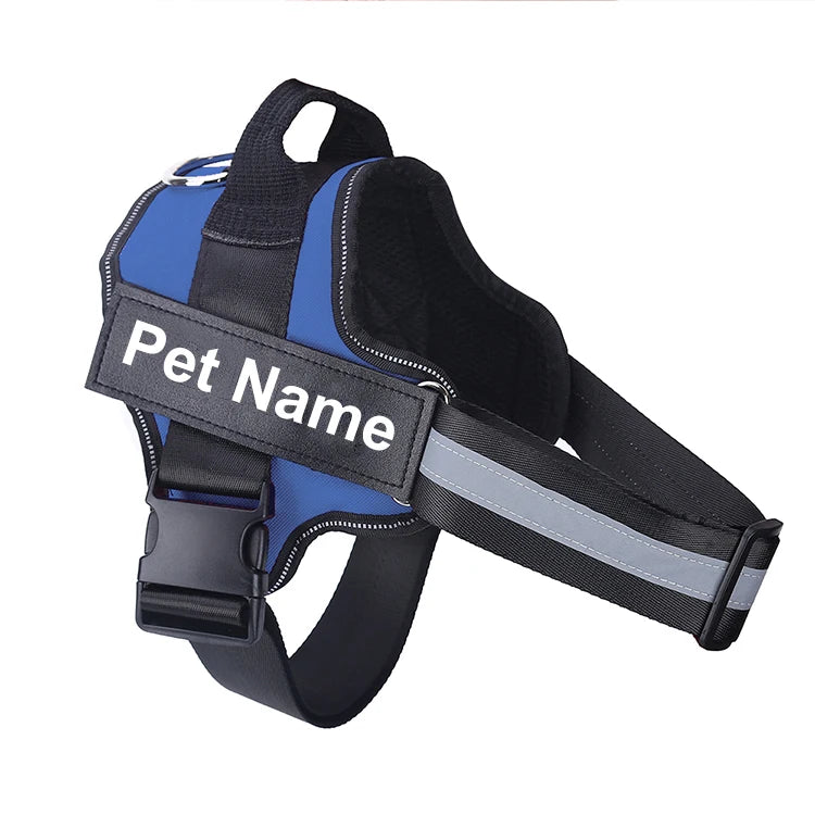 Dog Harness NO PULL Reflective Breathable Adjustable Pet Harness Vest with ID Custom Patch O