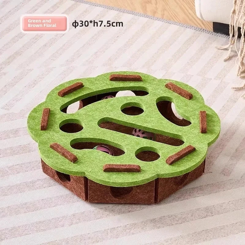 Cat  Toy Felt Puzzle Box Cat Exercise Toy With Ball Indoor Sports  Hunting Cat Toys