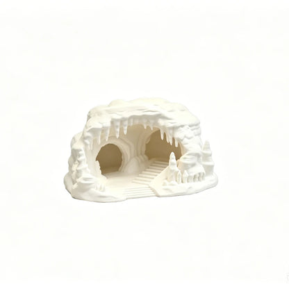 Ice Cave Reptile Hideout Terrarium Decor Gecko Lizard Snake Shelter with Ladder 3D Printed Habitat Ornament for Amphibians