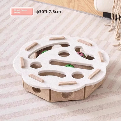 Cat  Toy Felt Puzzle Box Cat Exercise Toy With Ball Indoor Sports  Hunting Cat Toys