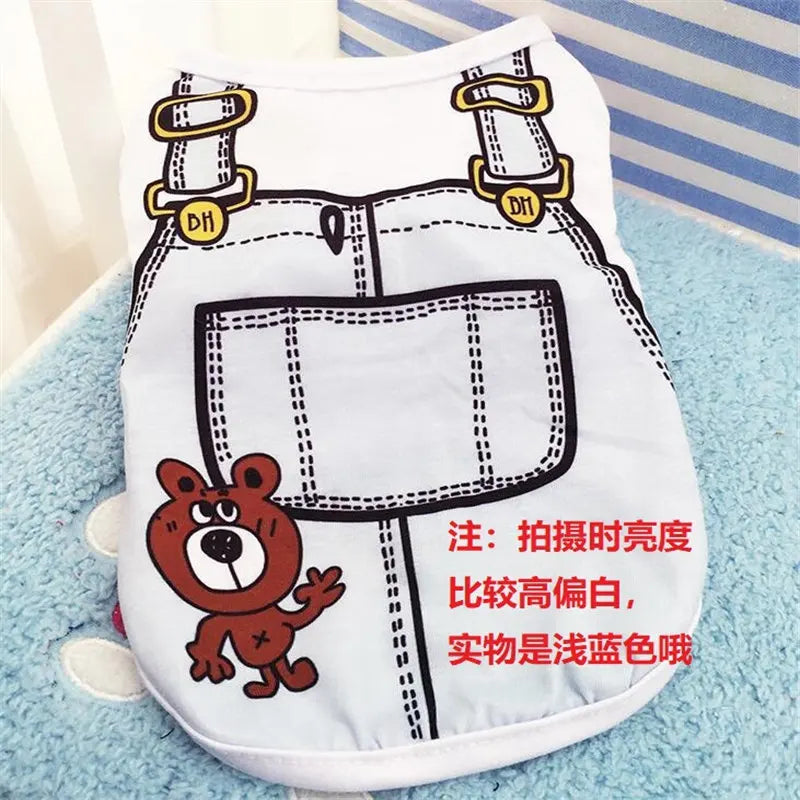 Pet Dog Clothes Cartoon Clothing Puppy Dogs Soft Vests Summer Shirt