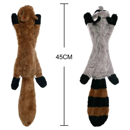 Funny Simulated Animal No Stuffing Dog Toy with Squeakers Durable Stuffingless Plush Squeaky Dog Chew