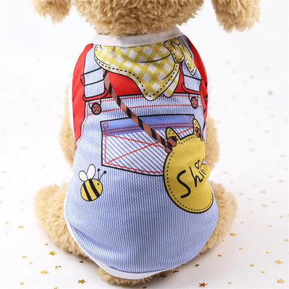 Pet Dog Clothes Cartoon Clothing Puppy Dogs Soft Vests Summer Shirt