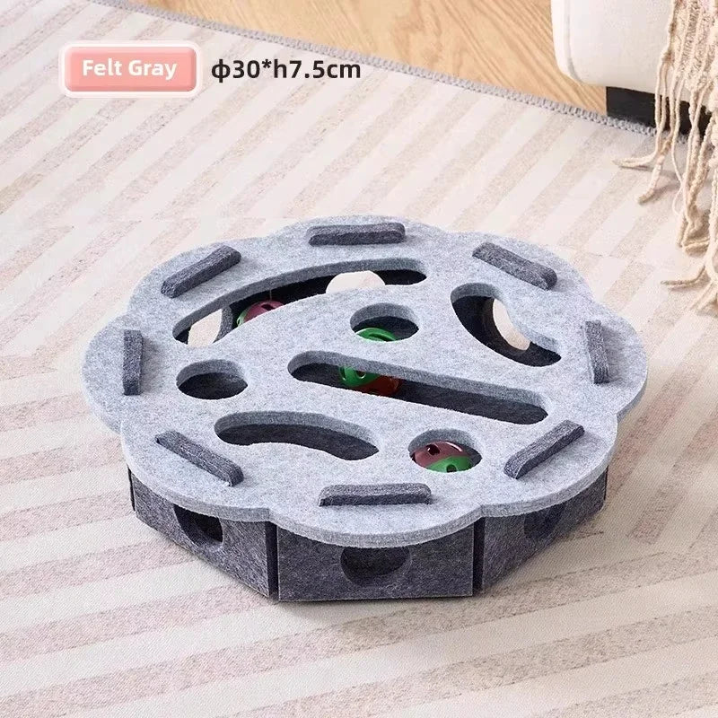 Cat  Toy Felt Puzzle Box Cat Exercise Toy With Ball Indoor Sports  Hunting Cat Toys