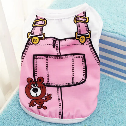 Pet Dog Clothes Cartoon Clothing Puppy Dogs Soft Vests Summer Shirt