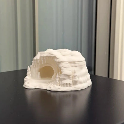 Ice Cave Reptile Hideout Terrarium Decor Gecko Lizard Snake Shelter with Ladder 3D Printed Habitat Ornament for Amphibians