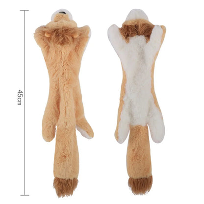 Funny Simulated Animal No Stuffing Dog Toy with Squeakers Durable Stuffingless Plush Squeaky Dog Chew