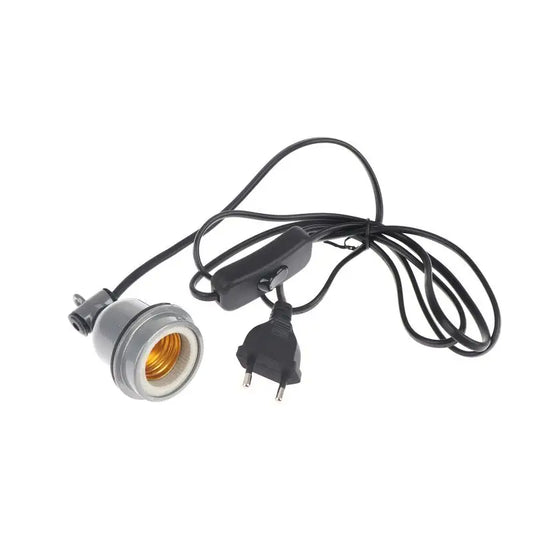 E27 Spiral Socket Reptile Heating Lamp Holder Power Cord with Control Switch for Pet Tortoise Snake Tank Habitat
