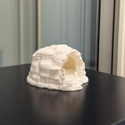 Ice Cave Reptile Hideout Terrarium Decor Gecko Lizard Snake Shelter with Ladder 3D Printed Habitat Ornament for Amphibians