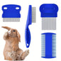Stainless Steel 4 Pack Flea & Lice Combs with Round Teeth
