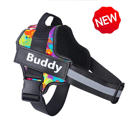 Dog Harness NO PULL Reflective Breathable Adjustable Pet Harness Vest with ID Custom Patch O
