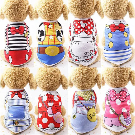 Pet Dog Clothes Cartoon Clothing Puppy Dogs Soft Vests Summer Shirt