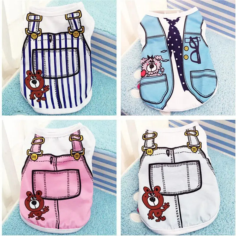 Pet Dog Clothes Cartoon Clothing Puppy Dogs Soft Vests Summer Shirt